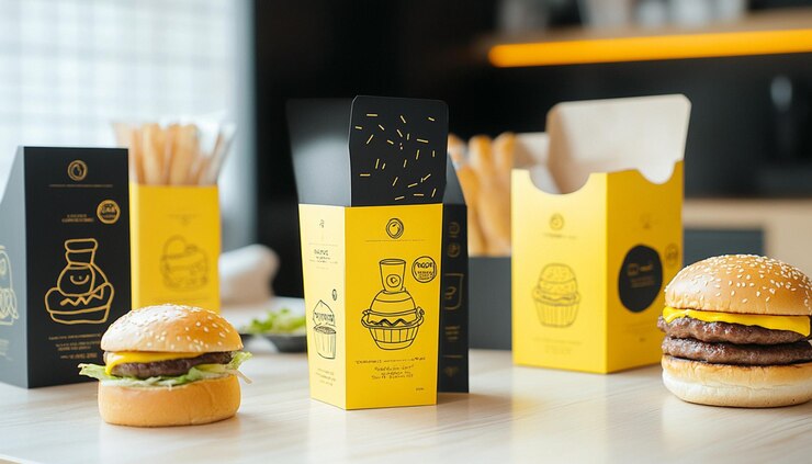 una caja de comida que dice que es una hamburguesa