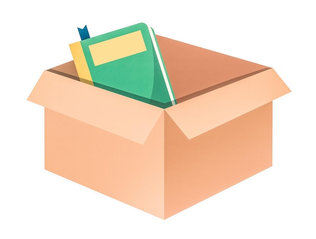 Caja de cuadernos pegatina png fondo transparente