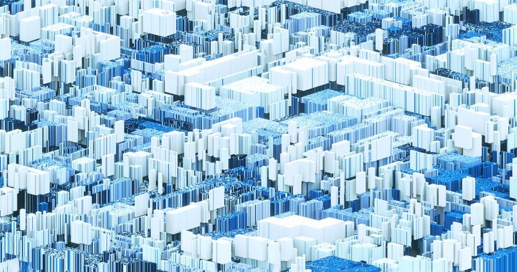 Foto caja cuadrada 3d render forma perspectiva de ilustración abstracta