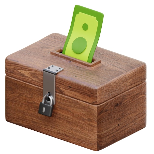 Caja de dinero de madera segura