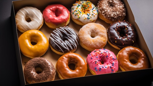 Una caja de donas de la empresa donas.