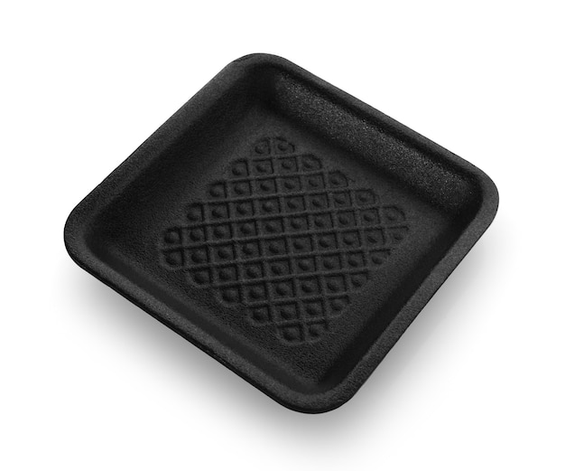 Caja de espuma negra aislada en blanco