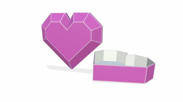 caja con forma de corazón