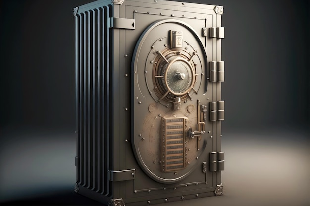 Caja fuerte protectora con puerta metálica en forma de puerta de bóveda bancaria