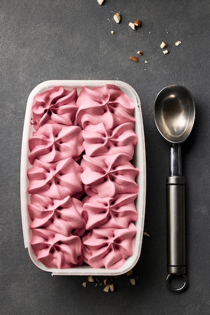 Caja de helado rosa