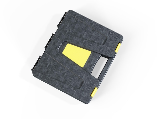 Foto caja de herramientas con compartimentos para artículos pequeños en una cubierta