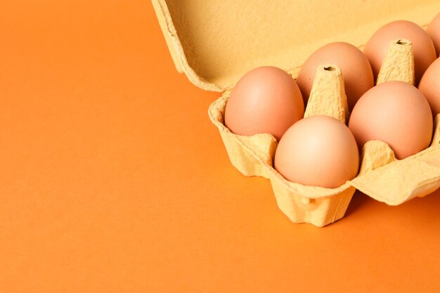 Caja de huevos con huevos espacio para texto