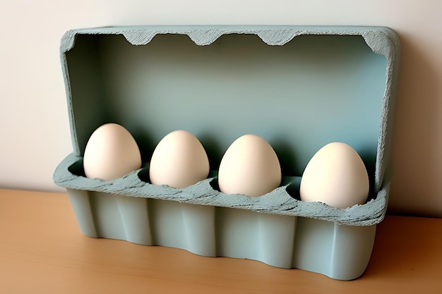 Foto una caja de huevos que están etiquetados huevos