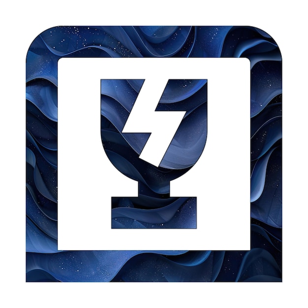 Foto caja de iconos diseño de estilo de fondo de gradiente azul frágil
