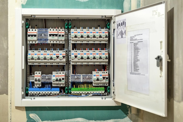 Foto caja de interruptores eléctricos