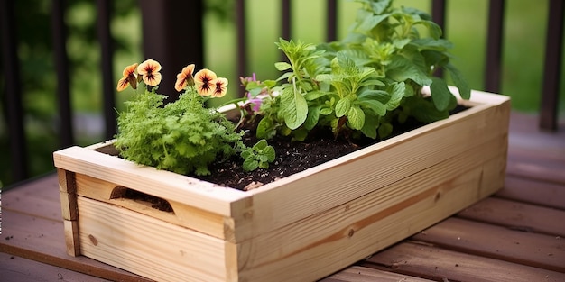 Caja de jardín de madera de bricolaje