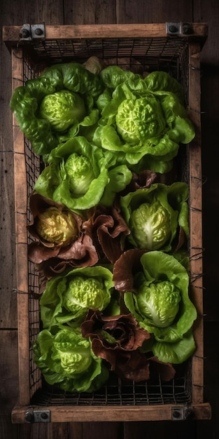 Una caja de lechuga con la palabra lechuga