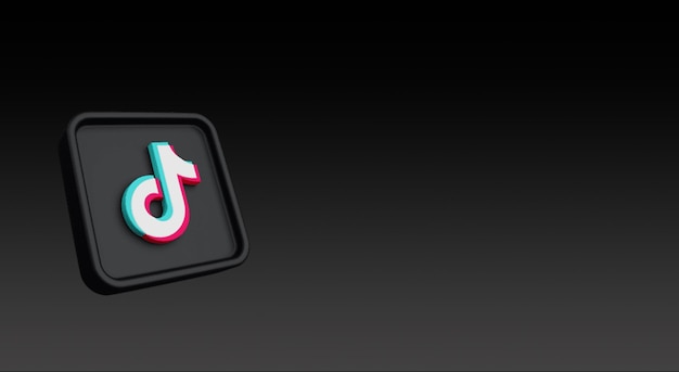 Caja con el logotipo de tiktok en 3D