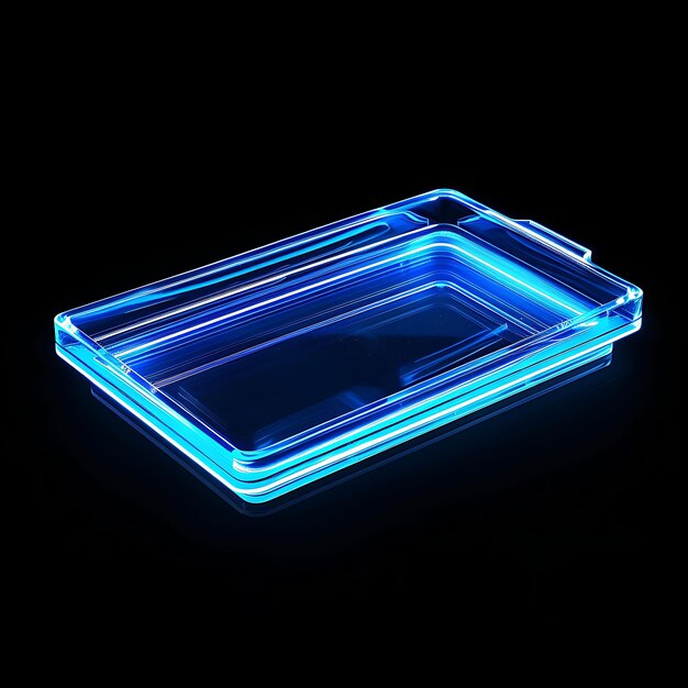 una caja con una luz azul y verde en ella