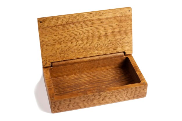 Foto caja de madera abierta caja de regalo