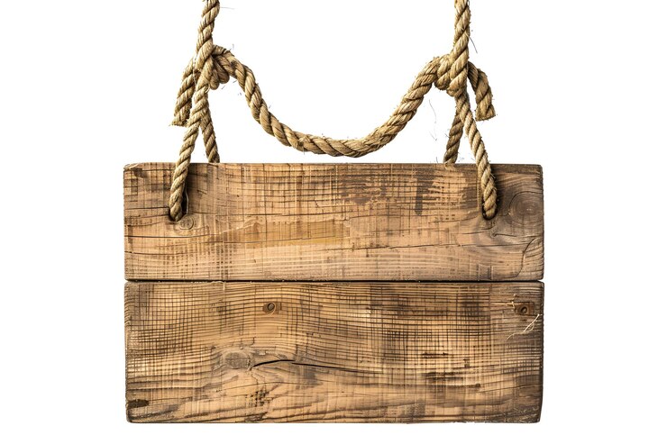 Foto una caja de madera con cuerda y cuerda en ella