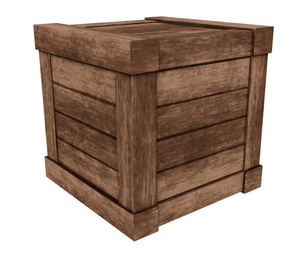 Foto caja de madera natural en 3d