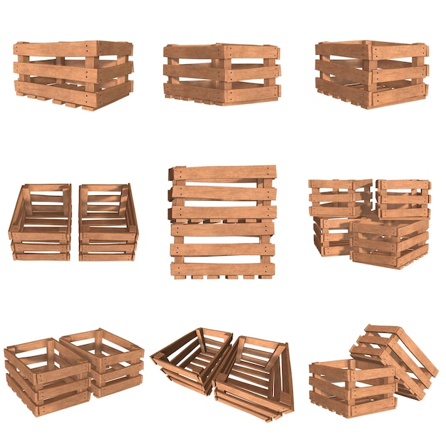 Caja de madera para transporte y almacenamiento