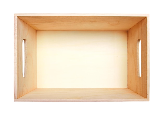 Foto caja de madera vacía