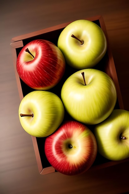 una caja de manzanas con la palabra manzana en ella