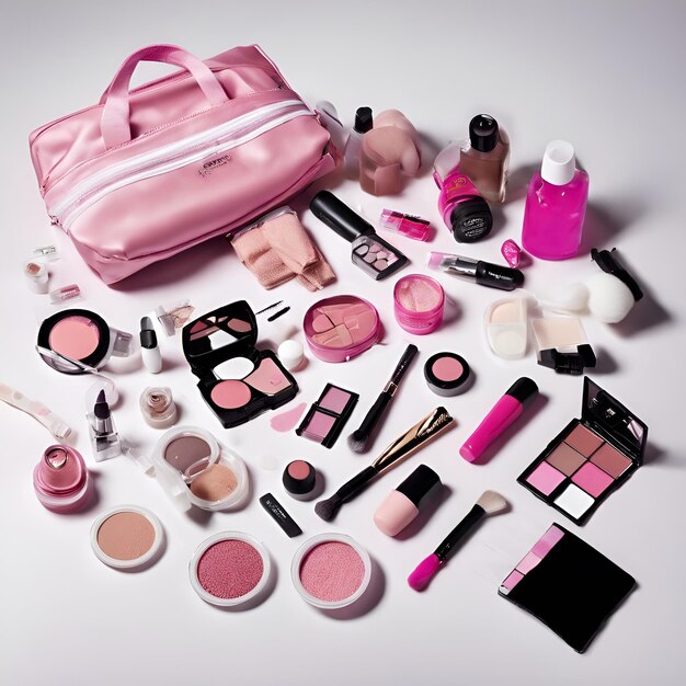 Foto una caja de maquillaje para chicas.