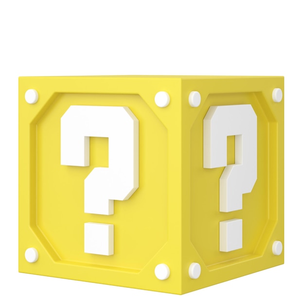 Caja misteriosa Ilustración en 3D de la caja de la suerte