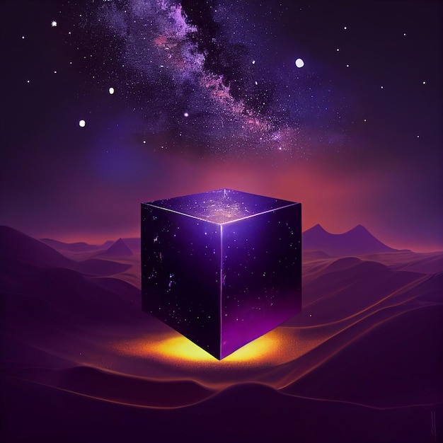 Una caja morada con la palabra galaxia en ella.