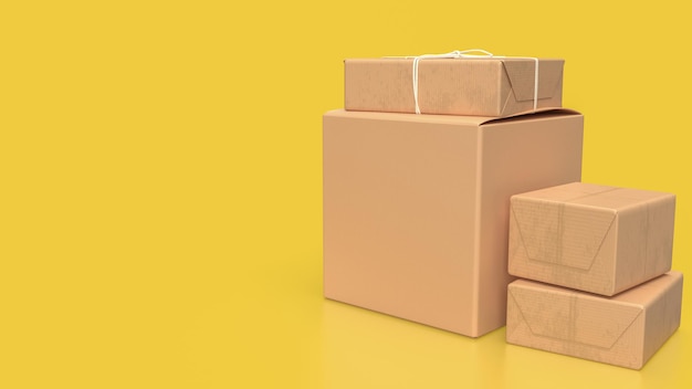 La caja de papel para el concepto de entrega de renderización 3D