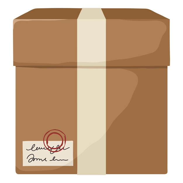 Caja de papel png sellada con fondo transparente