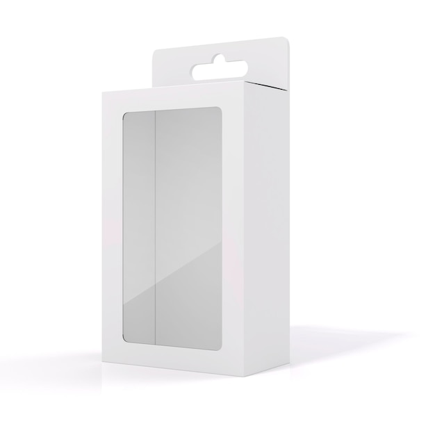 caja de paquete de producto en blanco 3d en blanco