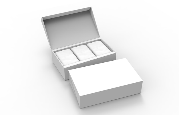 Caja de paquete de producto en blanco blanco