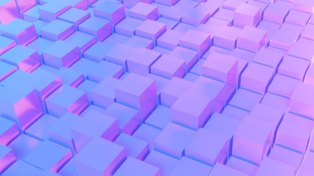 caja perspectiva 3d vaporwave fondo azul y rosa