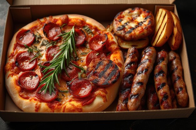 caja de pizza para llevar o entregar fotografía de comida de publicidad profesional