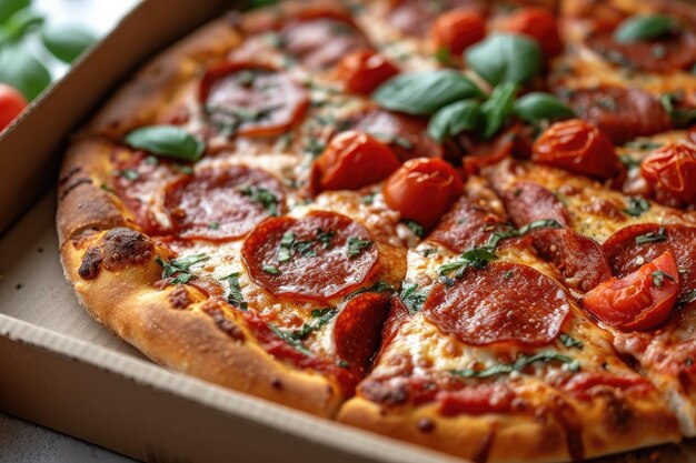 caja de pizza para llevar o entregar fotografía de comida de publicidad profesional