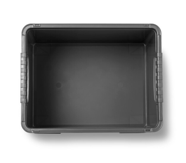 caja de plástico negra aislada