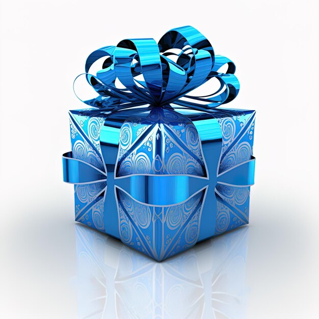 caja de regalo 3d sobre fondo blanco aislado. Cumpleaños, celebración, embalaje 3d.