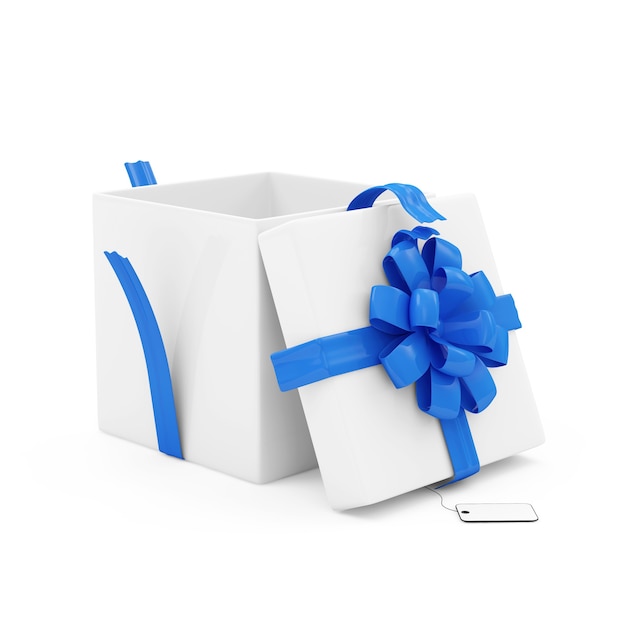 Caja de regalo abierta en blanco