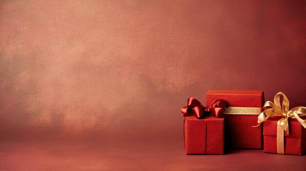 Caja de regalo blanca con un lazo rosado brillante en un fondo rosado con un modelo de tarjeta de regalo de regalo o fiesta