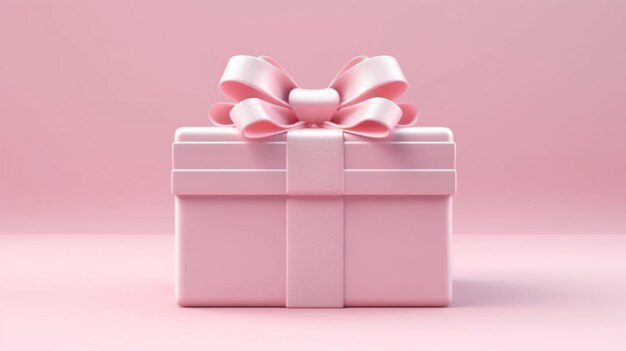 Caja de regalo en blanco de color rosa dulce y pastel Ai Generative