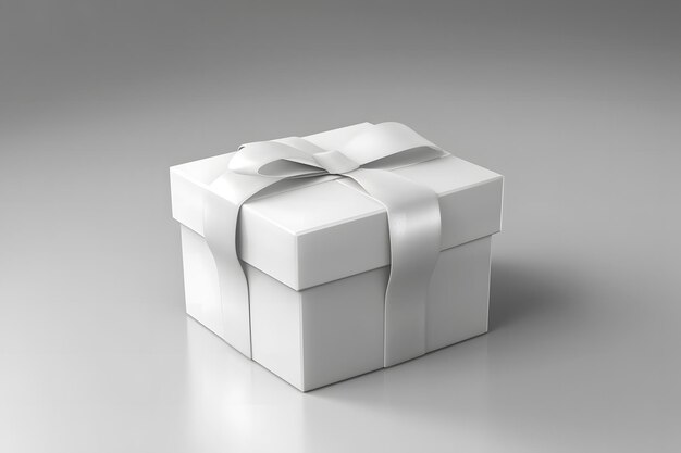 Caja de regalo con cinta y lazo Concepto de celebración de cumpleaños Red neuronal generada por IA