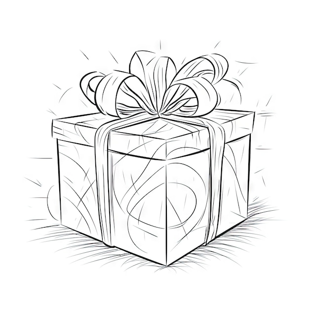 Caja de regalo elegante con lazo sobre fondo blanco para regalo de Navidad