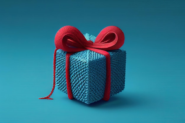 Caja de regalo embalada en fondo Generativo Ai