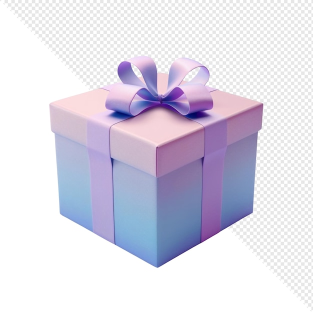 Caja de regalo con gradiente púrpura y azul