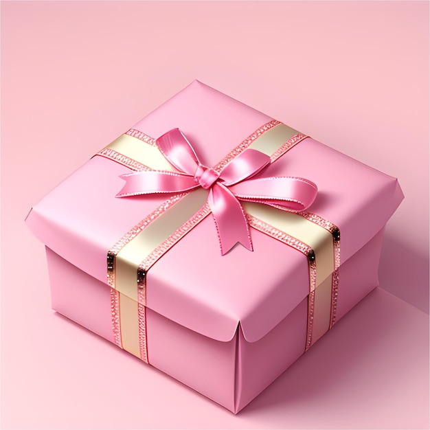 caja de regalo ilustración de regalo con cinta renderizado en 3D