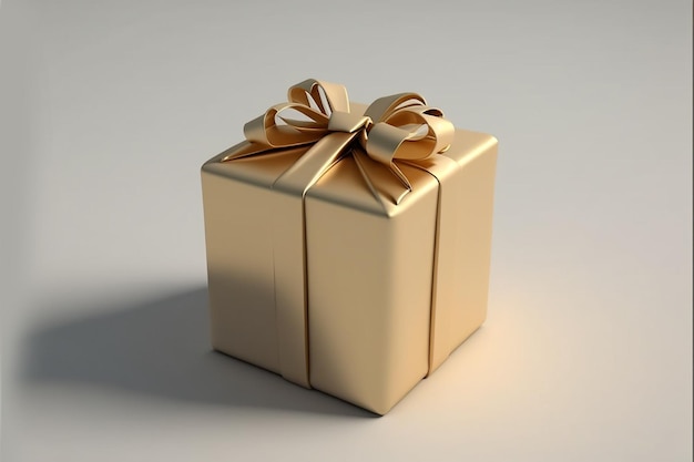 Caja de regalo de lujo 3d sobre fondo blanco, ilustraciones generadas por IA
