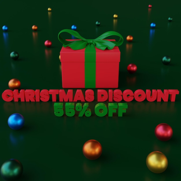 Caja de regalo de Navidad 3D 55 por ciento de descuento