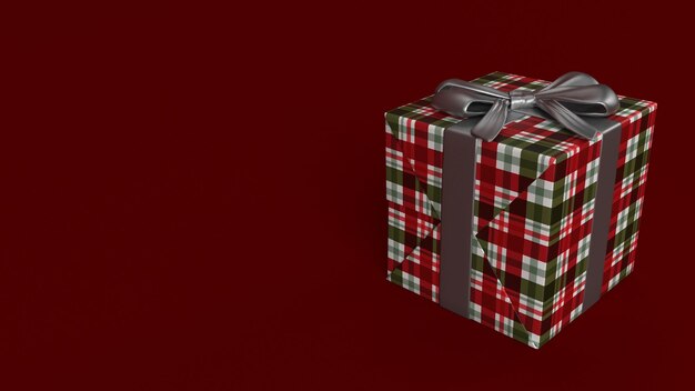 Caja de regalo de Navidad a cuadros