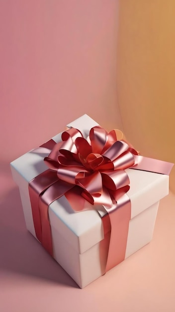 Caja de regalo de renderizado 3D con paquete de regalos de cinta