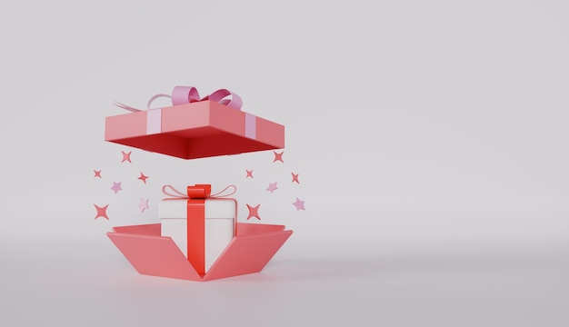 Caja de regalo roja con una cinta roja un símbolo festivo de cumpleaños de Navidad o cualquier ocasión especial