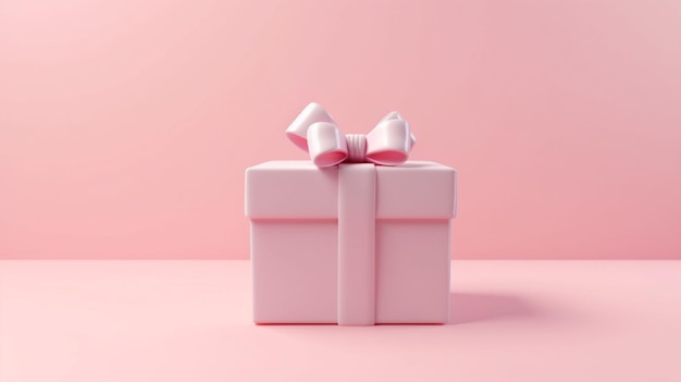 Caja de regalo rosa abierta en blanco o caja de regalo blanca con Ai Generative